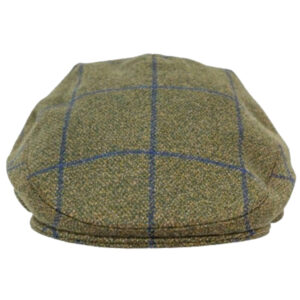 37A3 Lambswool Tweed Flat Cap - Green with Blue