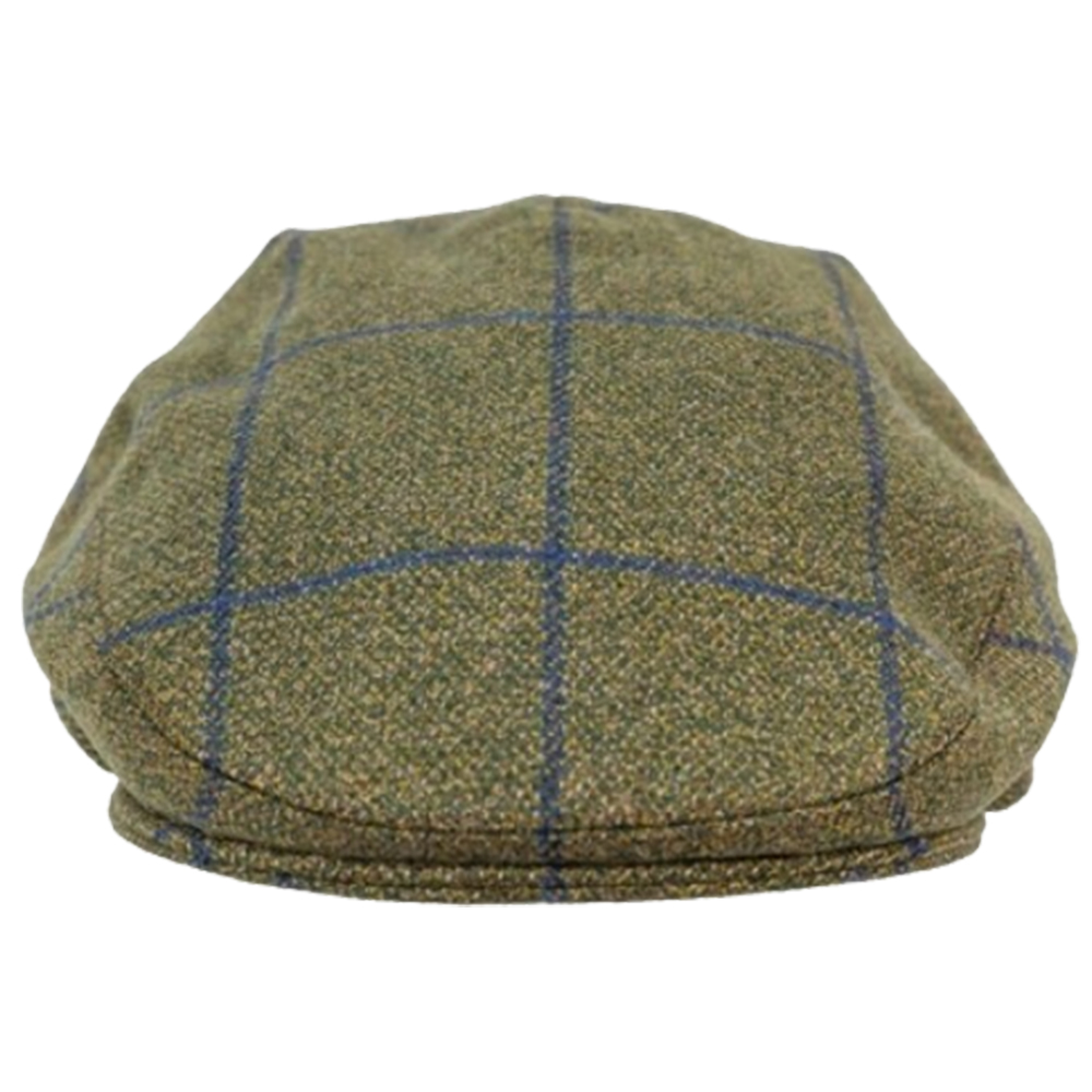 37A3 Lambswool Tweed Flat Cap - Green with Blue