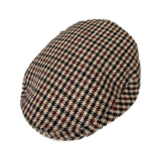 *NEW* Brown Houndstooth Lambswool Tweed Flat Cap 2303