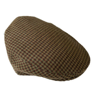 *Limited* Brown Blue Houndstooth Lambswool Tweed Flat Cap 2304